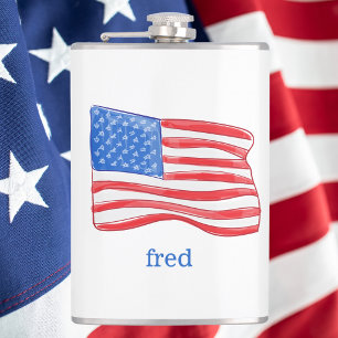 Cantil Bandeira Americana Patriótica Personalizada