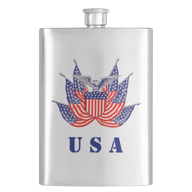 Cantil Bandeira Americana Patriótica Vintage, Quatro de J (Frente)