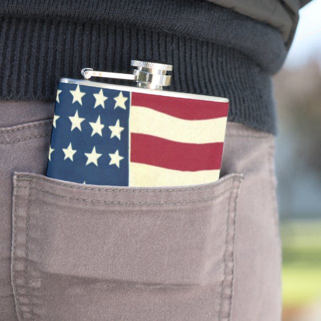 Cantil Bandeira Americana Patriótica Vintage, Quatro de J (In Situ)