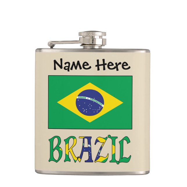 Cantil Bandeira Brasileira Nome Personalizado  (Frente)