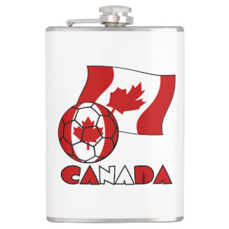Cantil Bandeira canadense com bola de futebol