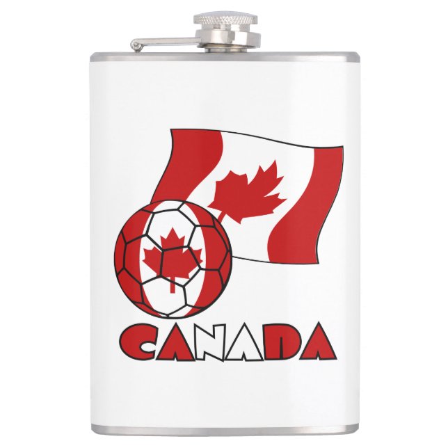 Cantil Bandeira canadense com bola de futebol (Frente)