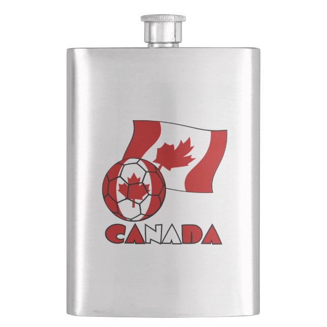 Cantil Bandeira Canadense com Bola de Futebol (Frente)