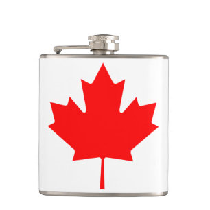 Cantil Bandeira Canadense Red Maple Leaf Flask