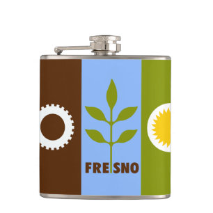 Cantil Bandeira da cidade de Fresno, Califórnia Hip Flask