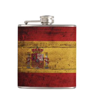 Cantil Bandeira da Espanha em Grão de Madeira Antiga