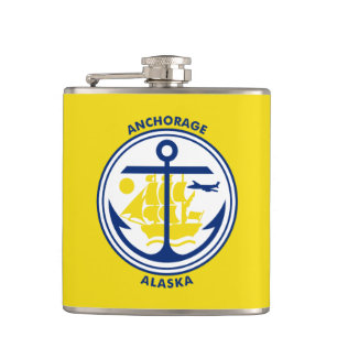 Cantil Bandeira de Anchorage, Alasca Flask