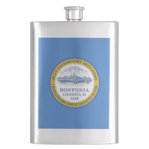 Cantil Bandeira de Boston, Massachusetts Flask