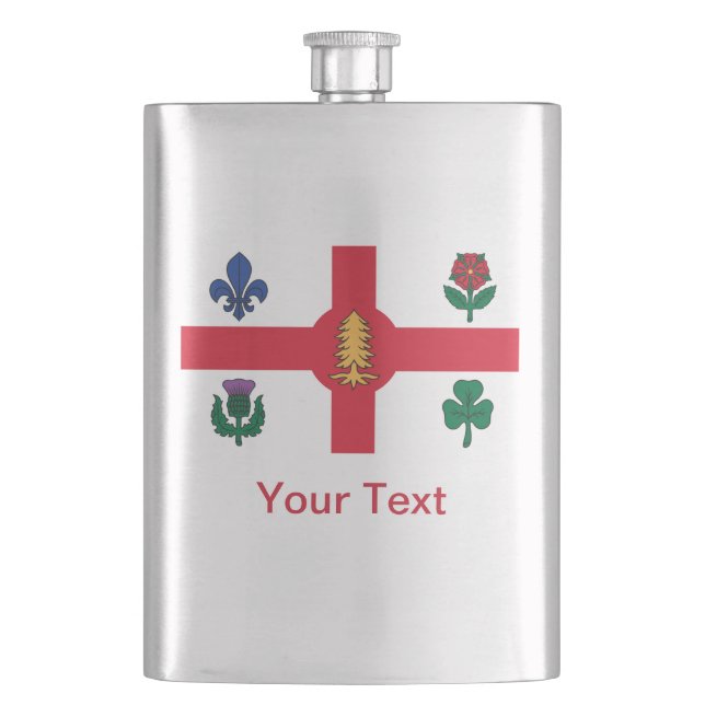 Cantil Bandeira de Montreal, Quebec Flask (Frente)