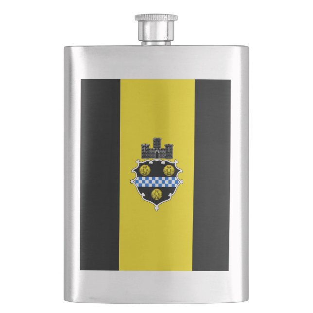 Cantil Bandeira de Pittsburgh, Pensilvânia Hip Flask (Frente)