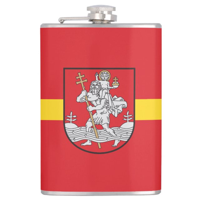 Cantil Bandeira de Vilnius, Lituânia Hip Flask (Frente)