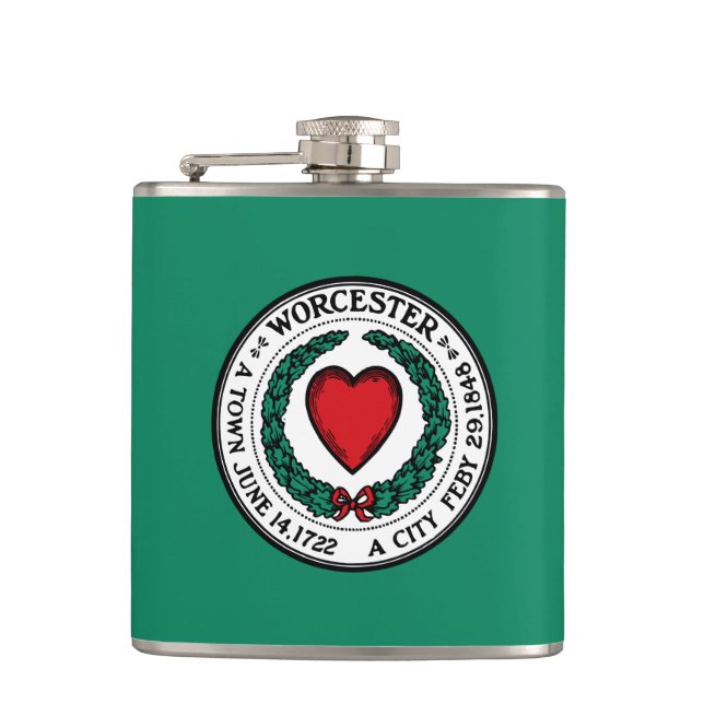 Cantil Bandeira de Worcester, Massachusetts Flask (Frente)