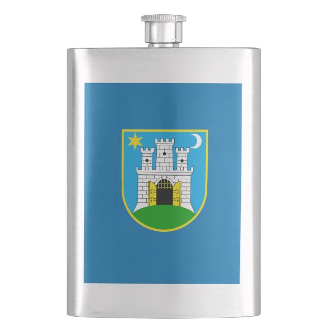 Cantil Bandeira de Zagreb, Croácia Flask (Frente)