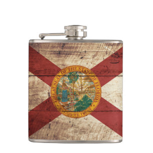 Cantil Bandeira do estado de Florida na grão de madeira