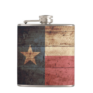 Cantil Bandeira do Estado do Texas em Grão de Madeira Ant