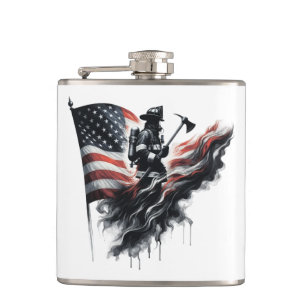 Cantil Bandeira dos Estados Unidos. Bombeiro