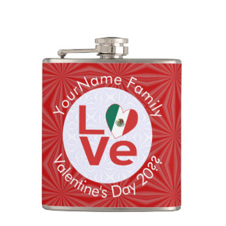 Cantil Bandeira Mexicana Vermelho AMOR