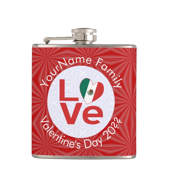 Cantil Bandeira Mexicana Vermelho AMOR (Frente)