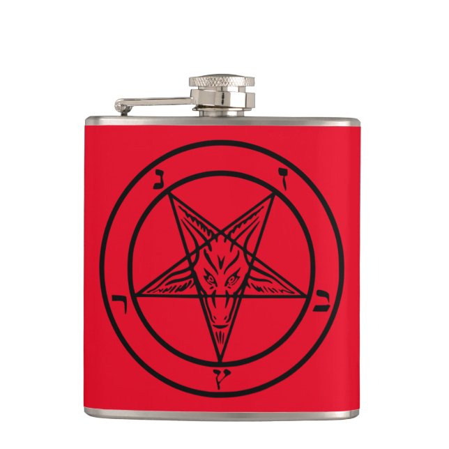 Cantil Baphomet Pentagram Satanic Flask (Frente)