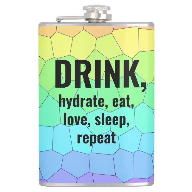Cantil BEBER, Hidratar, Comer, Amar, Dormir, Repetir Fras (Frente)