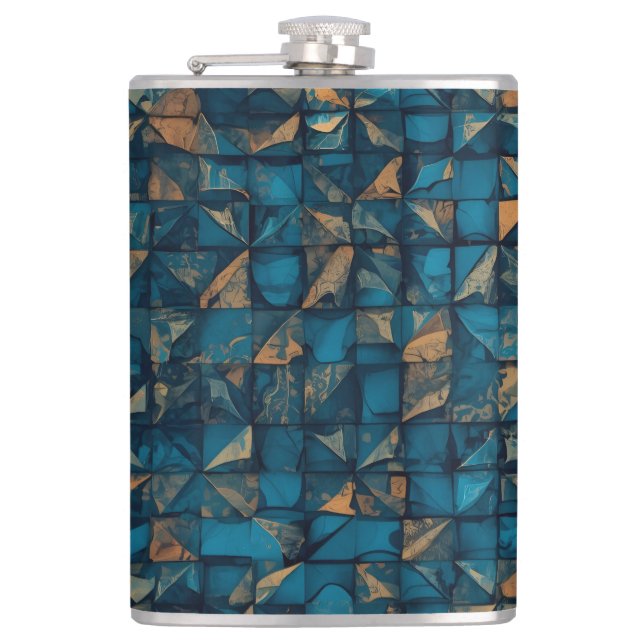 Cantil Bela Aparência de Patchwork em Teal Escuro (Frente)