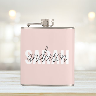 Cantil Beleza Rosa Moderna Pastel Personalizada Seu Nome