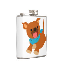 Belo e Feliz Cartoon Staffie Hip Flask