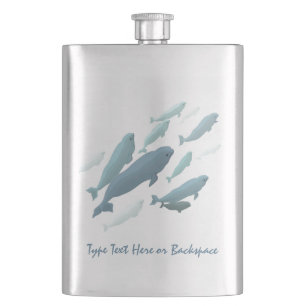 Cantil Beluga Flask Custom Beluga Whale Art Beask Flask