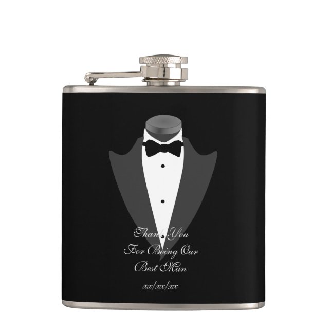 Cantil BESTMAN Gift Personalizado Flask Padre Node Groom (Frente)