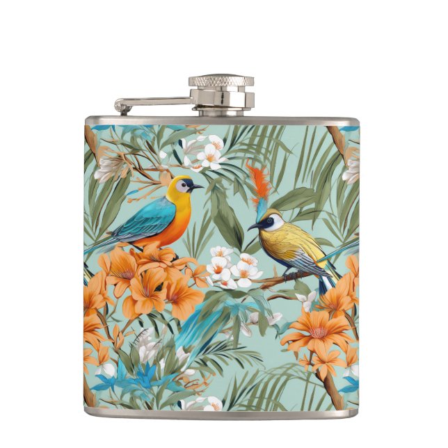 Cantil Birds Chinoiserie Mint Orange (Frente)