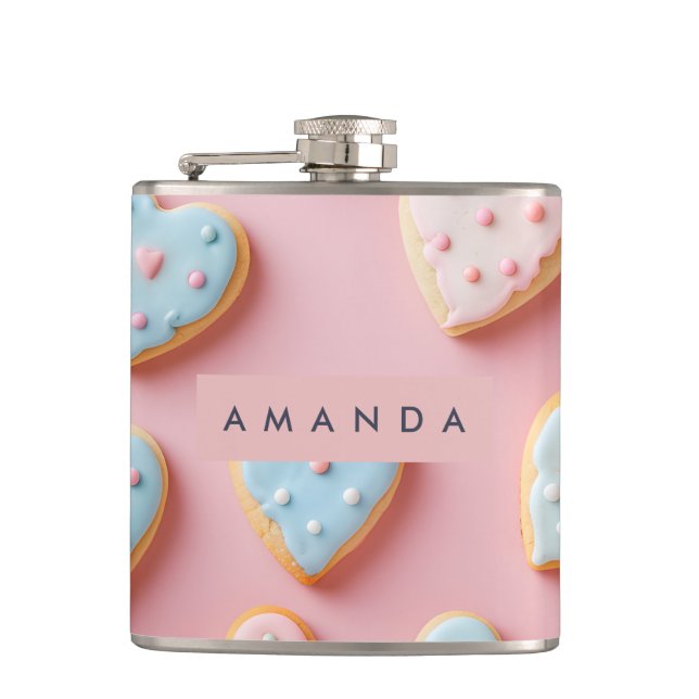 Cantil Biscoito Coração de Pastel Doce Personalizado (Frente)