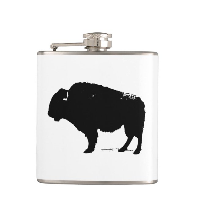 Cantil Bison de Búfalo de Pop Preto e Branco (Frente)