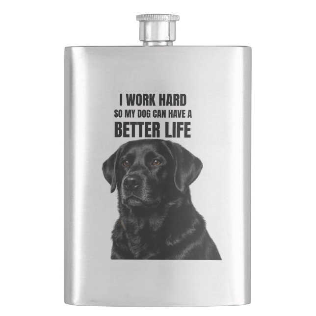 Cantil Black Lab Dog Dad Flask (Frente)