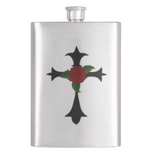 Cantil Black Tribal Cross Flask