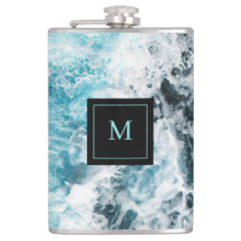 Cantil Blue Black Ocean Waves Hawaii Monograma