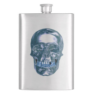 Cantil Blue Chrome Skull Flask