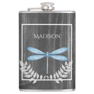 Cantil Blue Dragonfly Rustic Flask