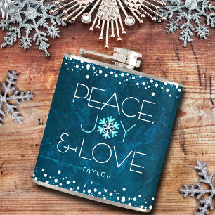 Cantil Blue Peace Joy Love Holiday Snowflake Bold Modern