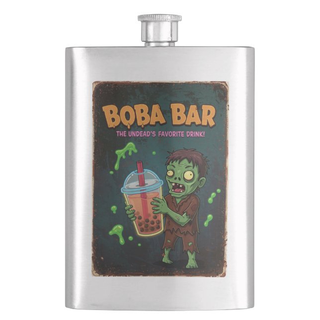 Cantil Boba Bar – The Undead’s Favorite Drink! Flask (Frente)
