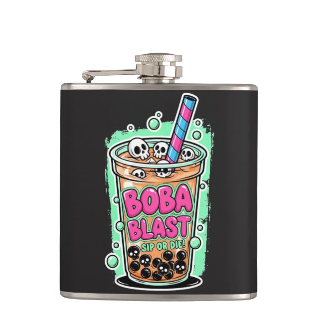 Cantil Boba Blast – Sip or Die! Flask (Frente)