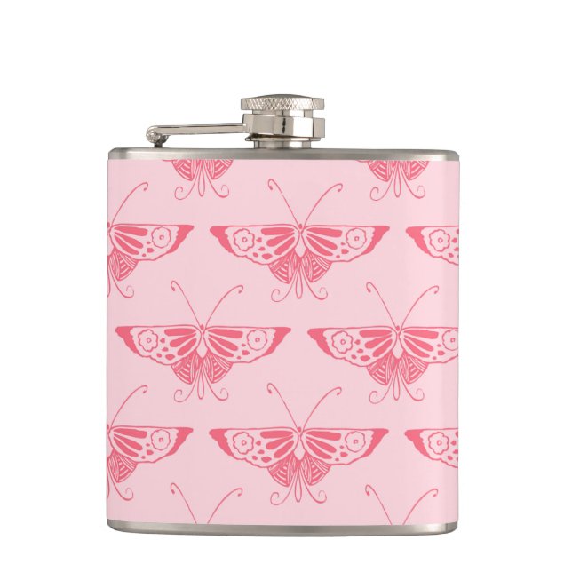 Cantil Borboleta Art Déco estilizada - rosa coral (Frente)