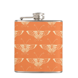 Cantil Borboleta Deco estilizada - laranja coral