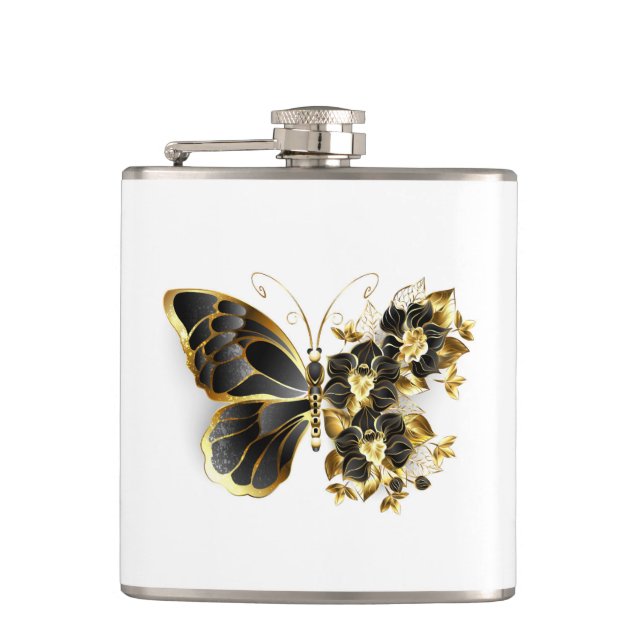 Cantil Borboleta Flor de Ouro com Orquídea Preta (Frente)