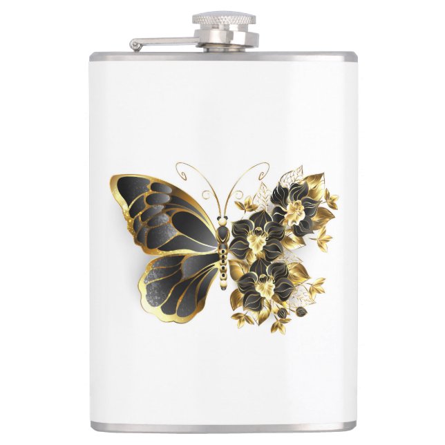 Cantil Borboleta Flor de Ouro com Orquídea Preta (Frente)
