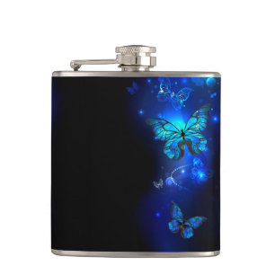 Cantil Borboleta Morpho no Fundo Escuro