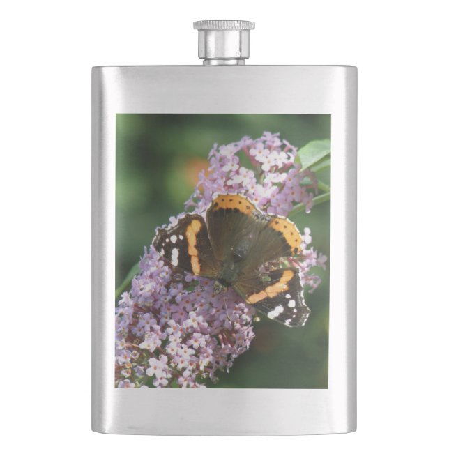 Cantil Borboleta Vermelha e Buddleia Flask (Frente)