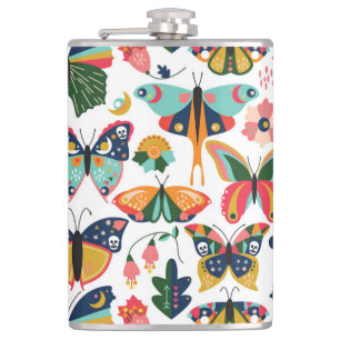 Cantil Borboletas Boho: Padrão de Papel de Carteira Invis