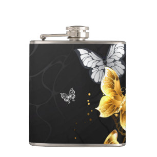 Cantil Borboletas Douradas e brancas