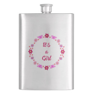 Cantil Borboletas e flores de bebê cor-de-rosa personaliz