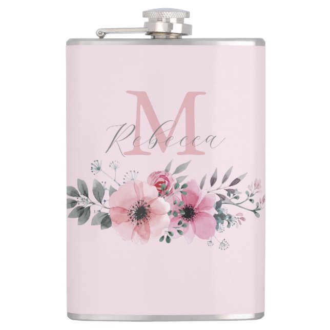 Cantil Botânico chic rosa água-marfim floral  (Frente)